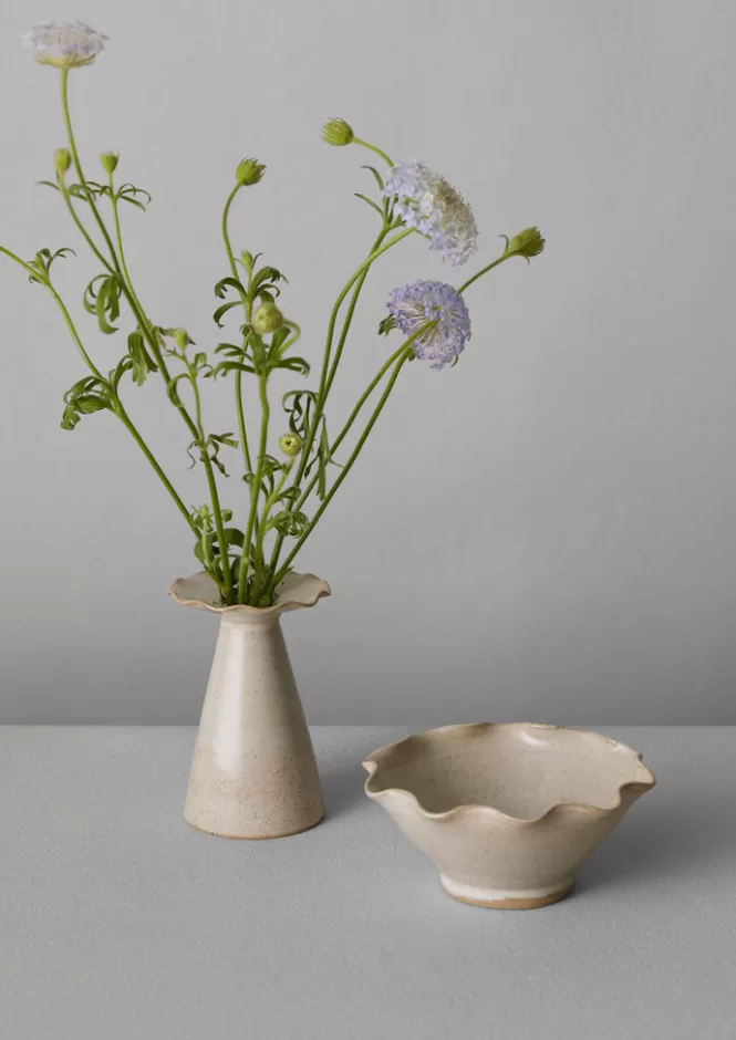 Alice Moda - Supporto Floreale Passingham con Decorazioni a Smerli, Ceramica Artigianale per Decorazioni d'Interni, Design Elegante