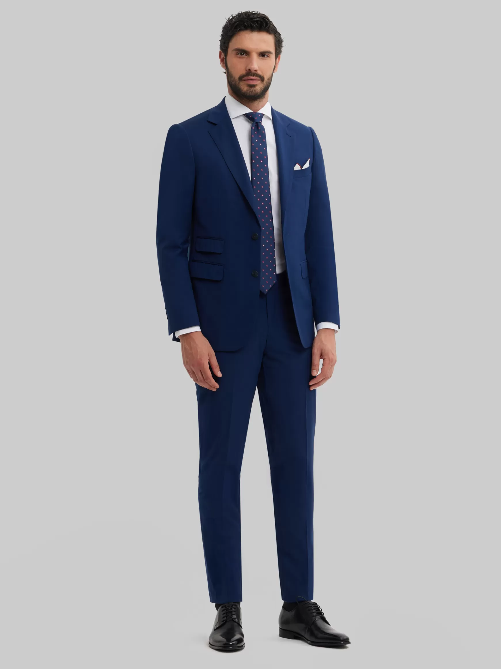 Alvaro Moreno - Abito Uomo Slim Americana Elegante in Tessuto Liscio con Confezione Moderna