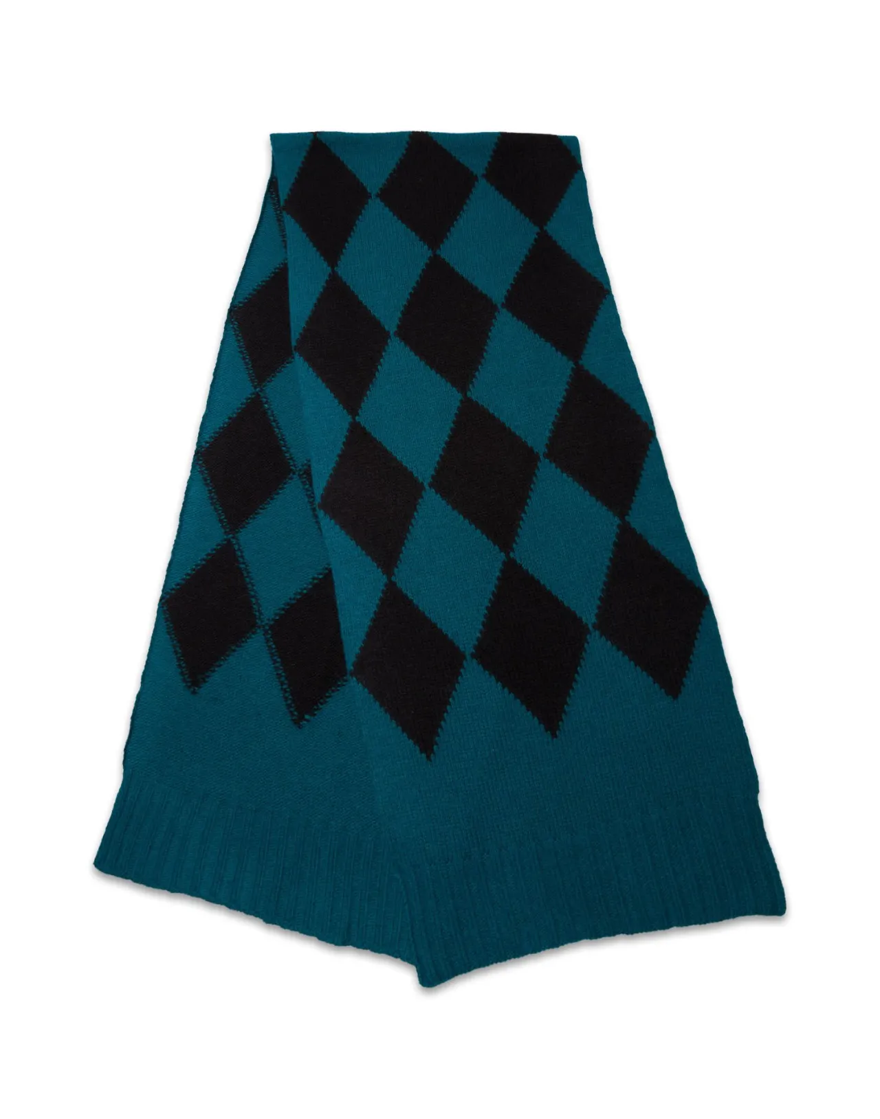 DoubleJ Foulard in Pura Lana - Disegno Argyle Verde Foresta e Nero | Offerta Lampo Esclusiva