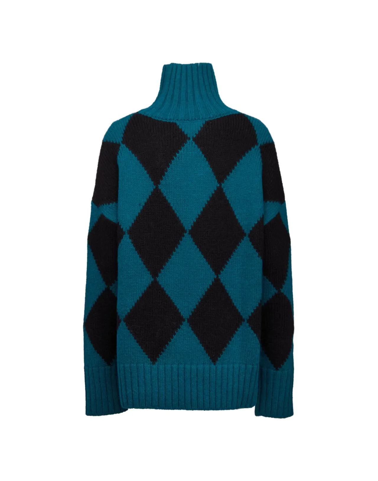 Maglione invernale La DoubleJ - Motivo Argyll Verde Foresta con dettagli neri in lana vergine (Promozione stagionale con prezzo speciale)