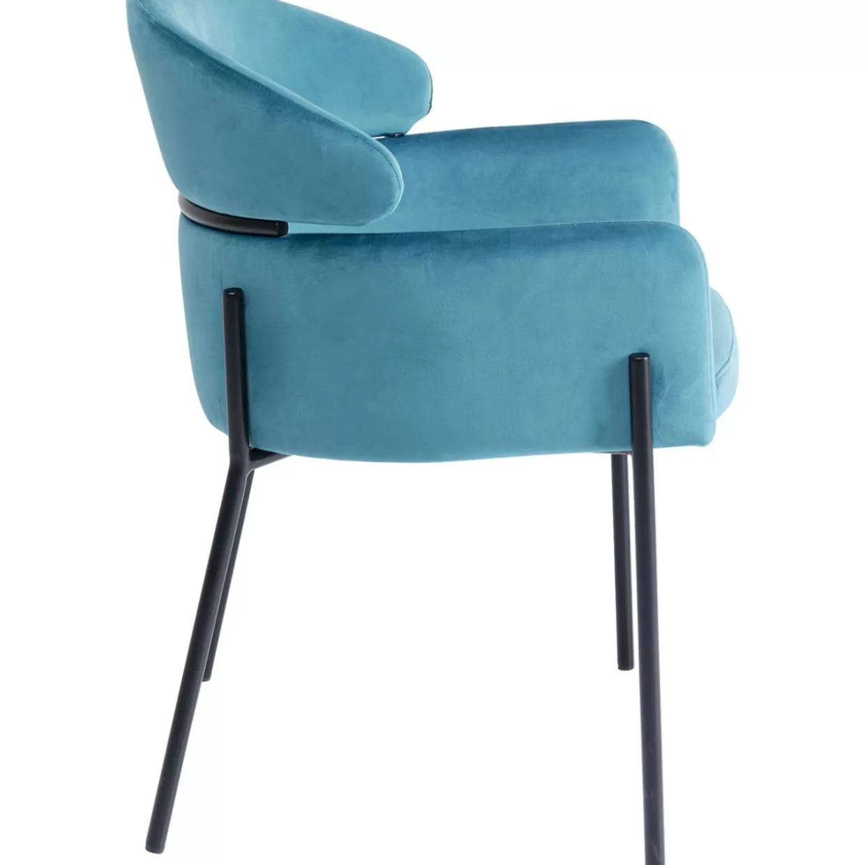 Poltrona Alexia Rivestita in Velluto Blu - Design Accogliente KARE con Braccioli per Arredamento Contemporaneo