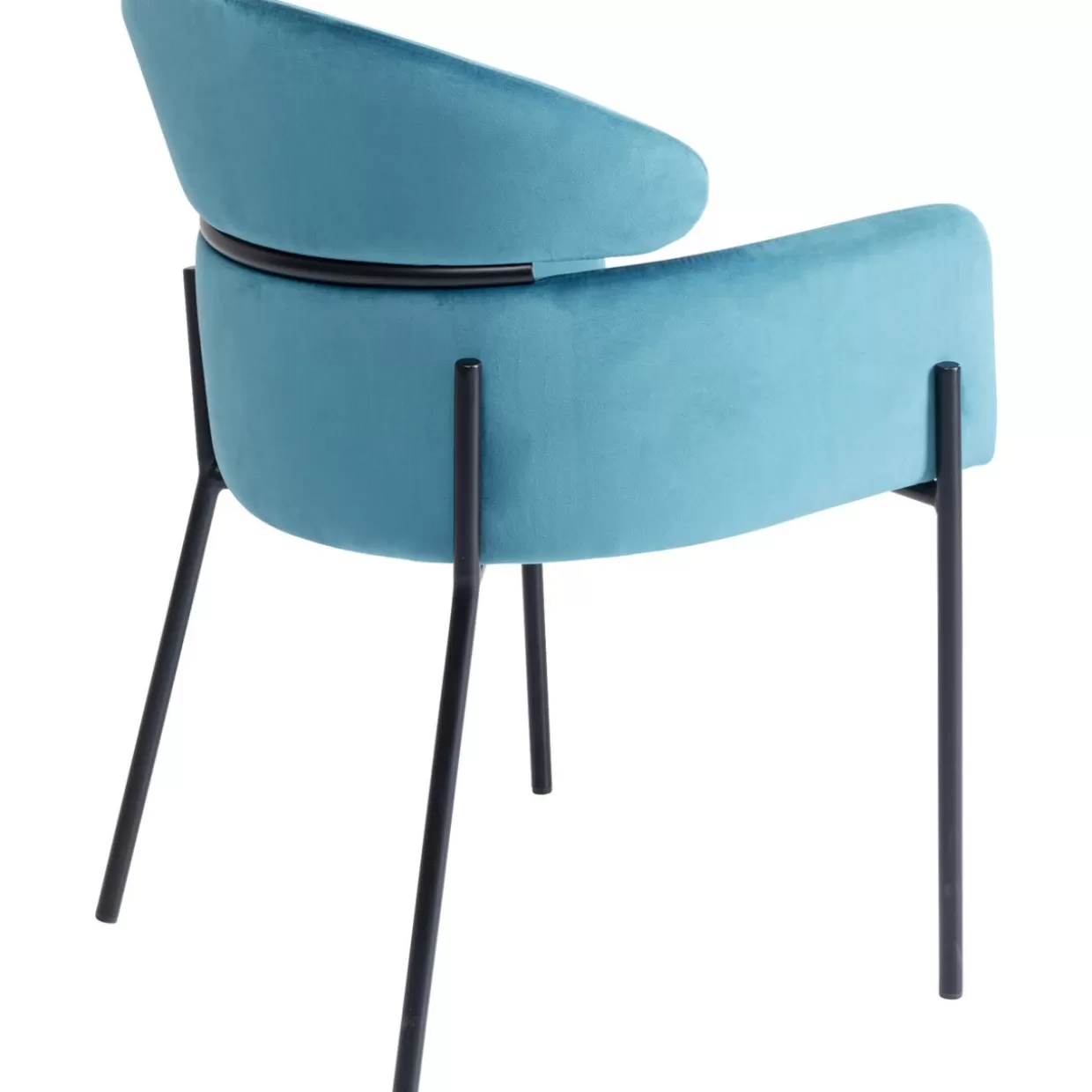 Poltrona Alexia Rivestita in Velluto Blu - Design Accogliente KARE con Braccioli per Arredamento Contemporaneo