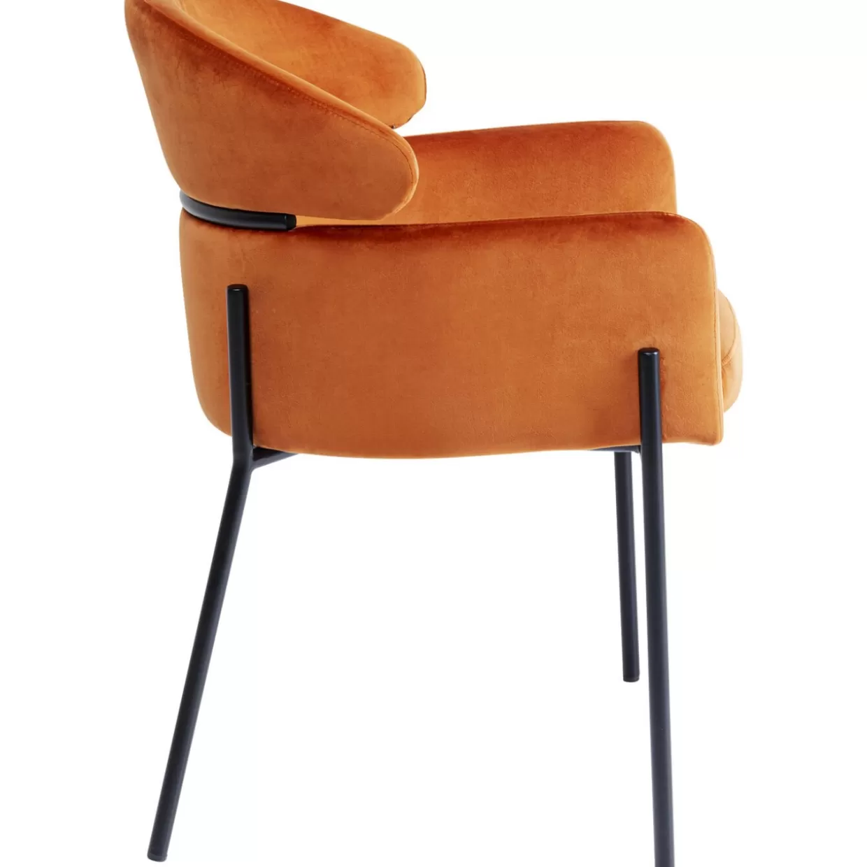 Poltrona Alexia con braccioli – Rivestimento in velluto arancione vibrante | Design contemporaneo da KARE