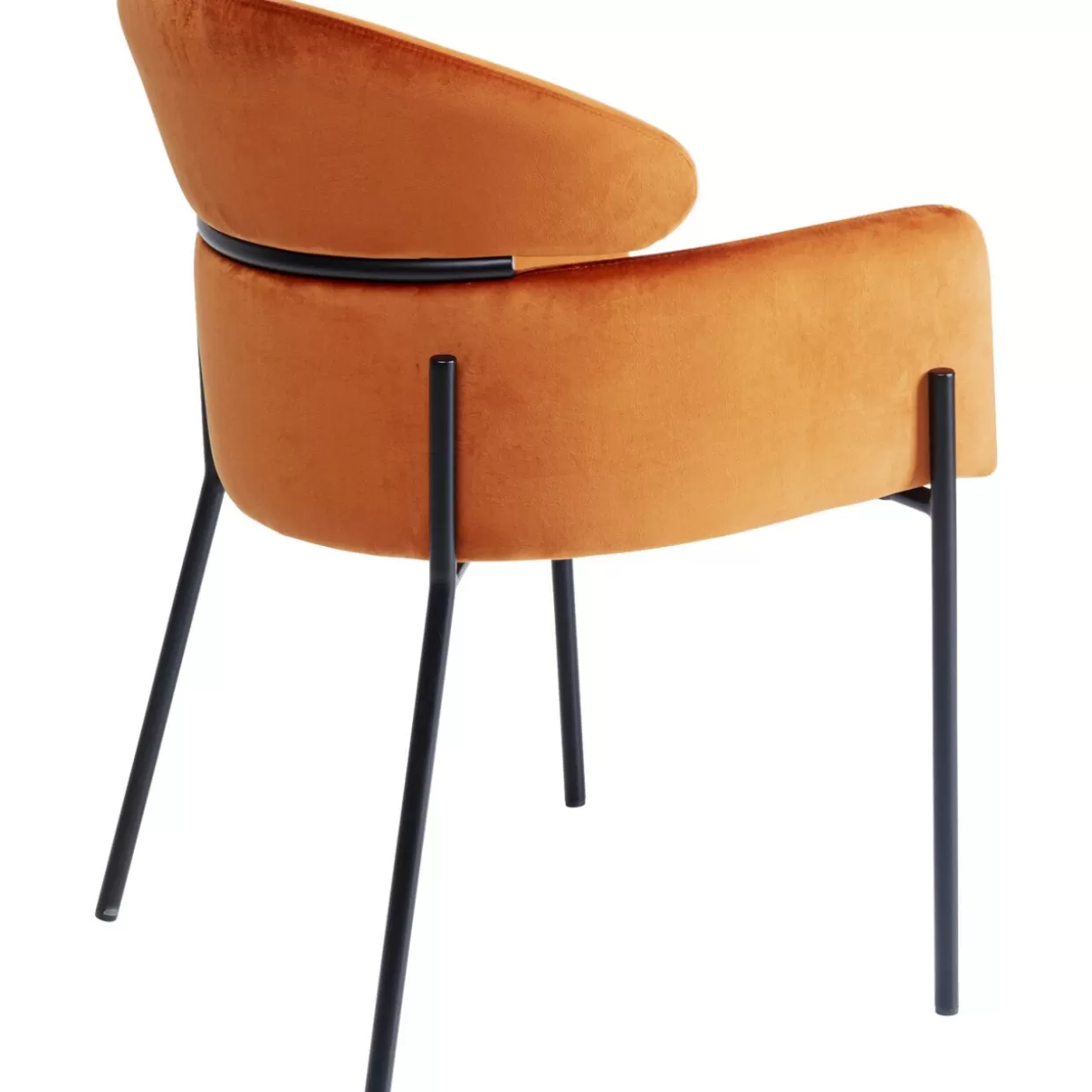 Poltrona Alexia con braccioli – Rivestimento in velluto arancione vibrante | Design contemporaneo da KARE