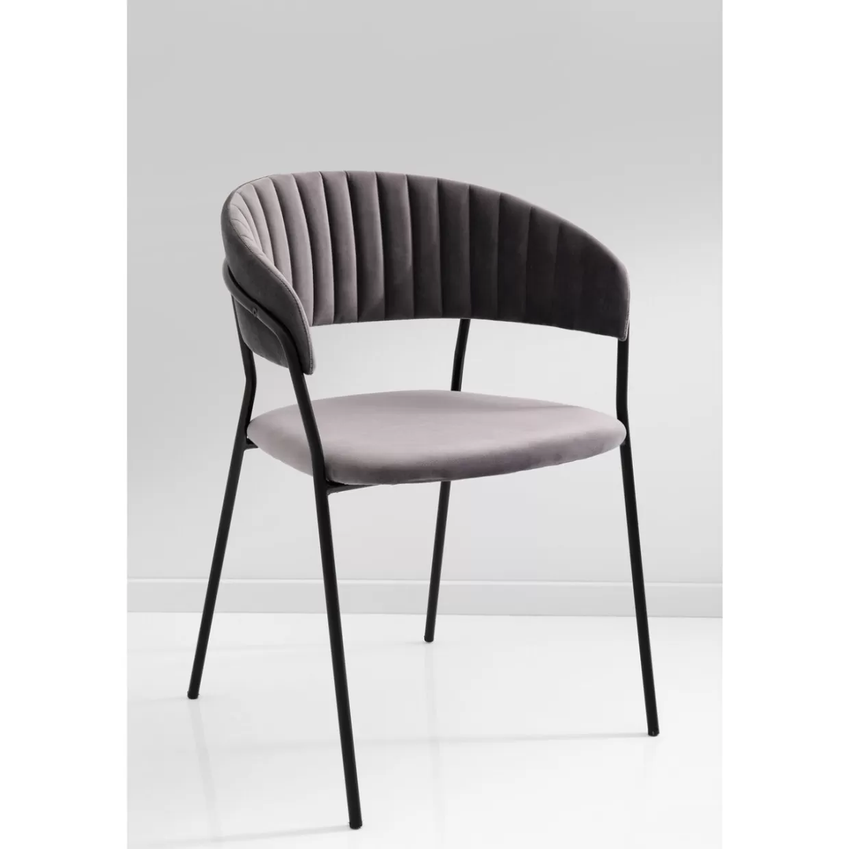KARE Design - Coppia di Poltrone Belle con Braccioli in Tonalità Grigio Antracite
