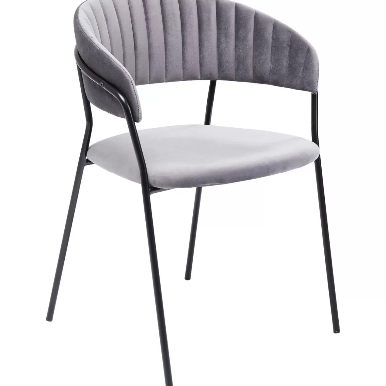 KARE Design - Coppia di Poltrone Belle con Braccioli in Tonalità Grigio Antracite