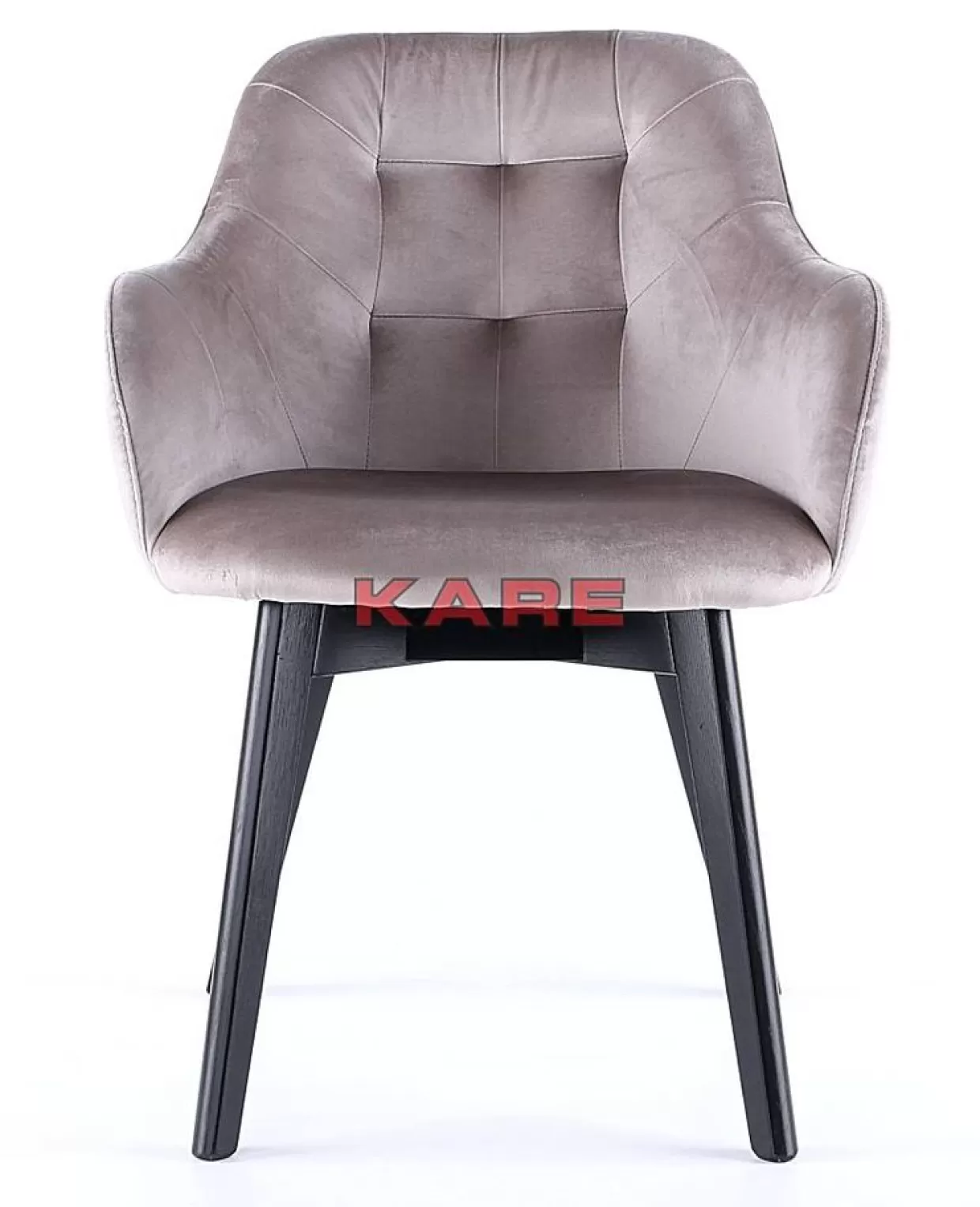 KARE Design Poltrona Lady Black in Velluto Grigio - Lusso e Comfort per il Tuo Salotto