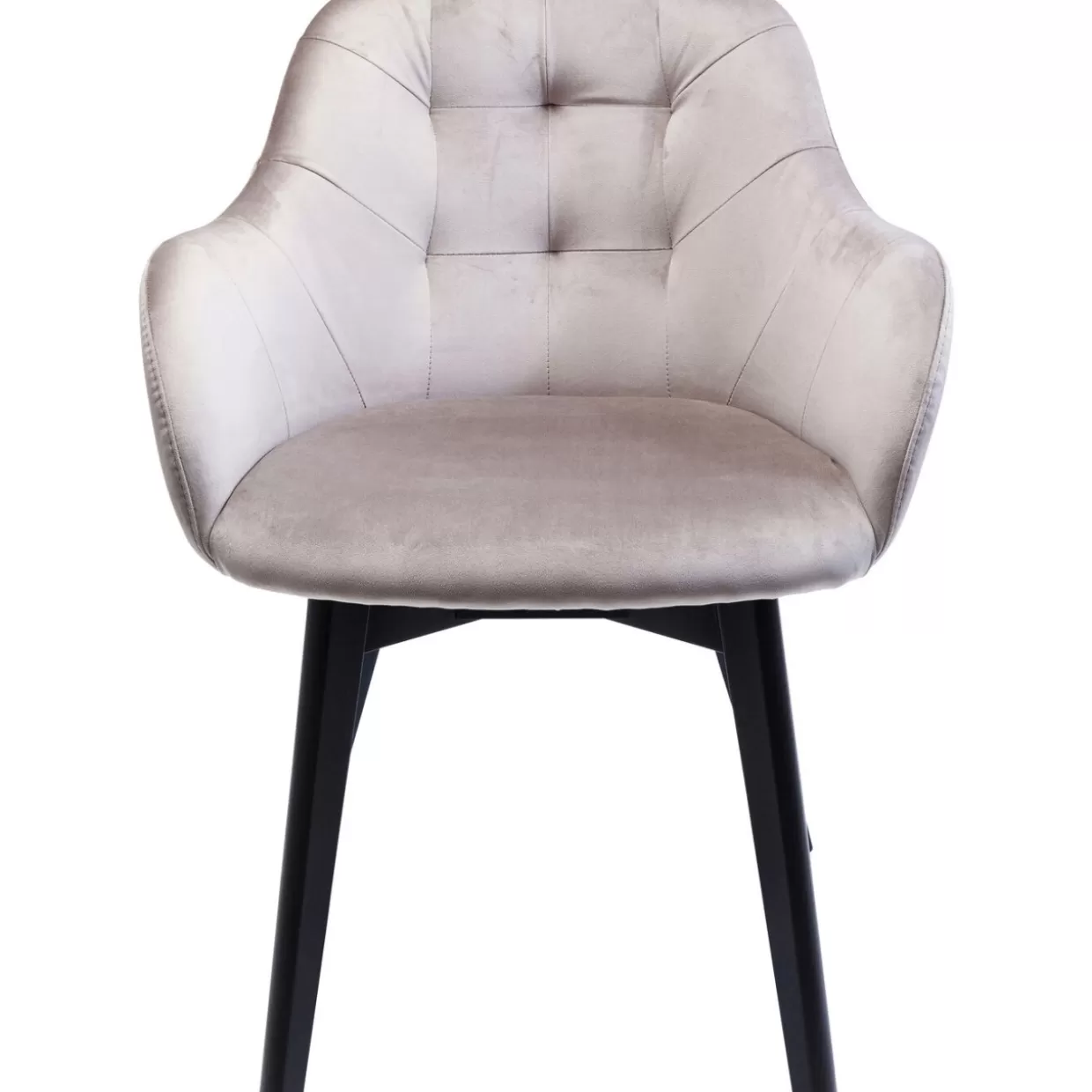 KARE Design Poltrona Lady Black in Velluto Grigio - Lusso e Comfort per il Tuo Salotto