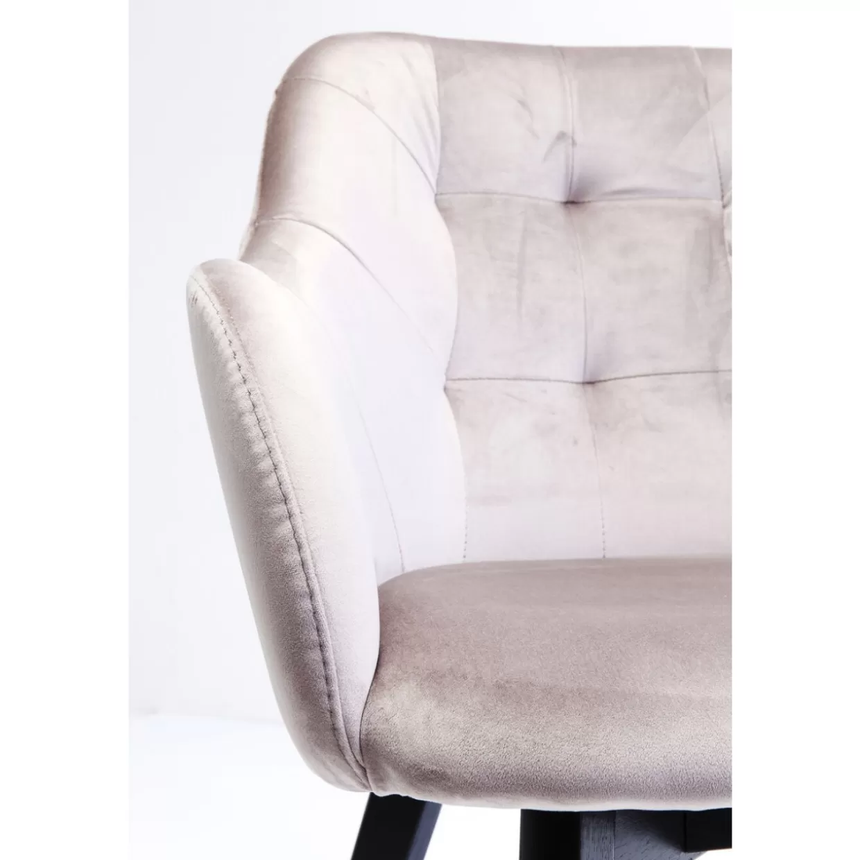 KARE Design Poltrona Lady Black in Velluto Grigio - Lusso e Comfort per il Tuo Salotto