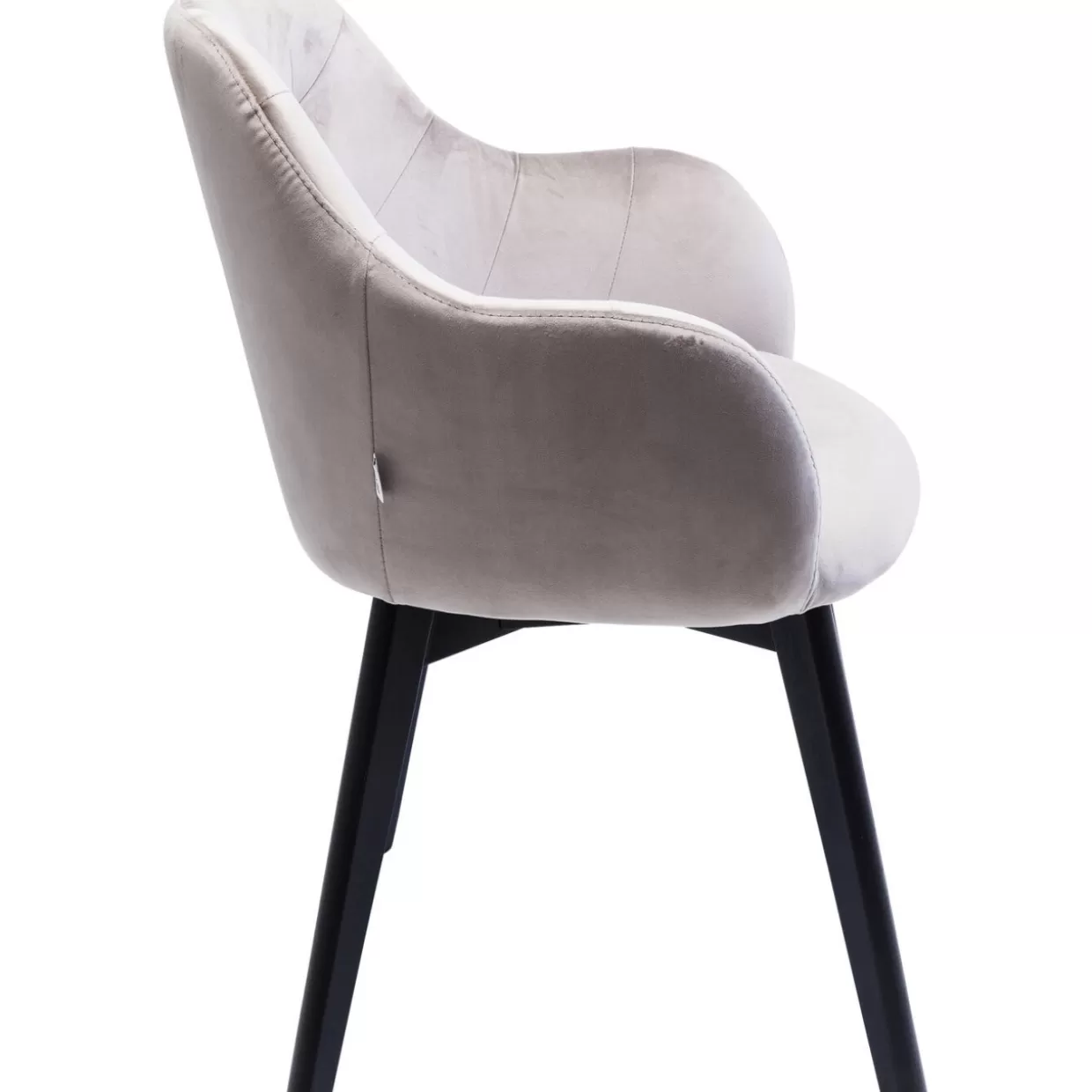 KARE Design Poltrona Lady Black in Velluto Grigio - Lusso e Comfort per il Tuo Salotto