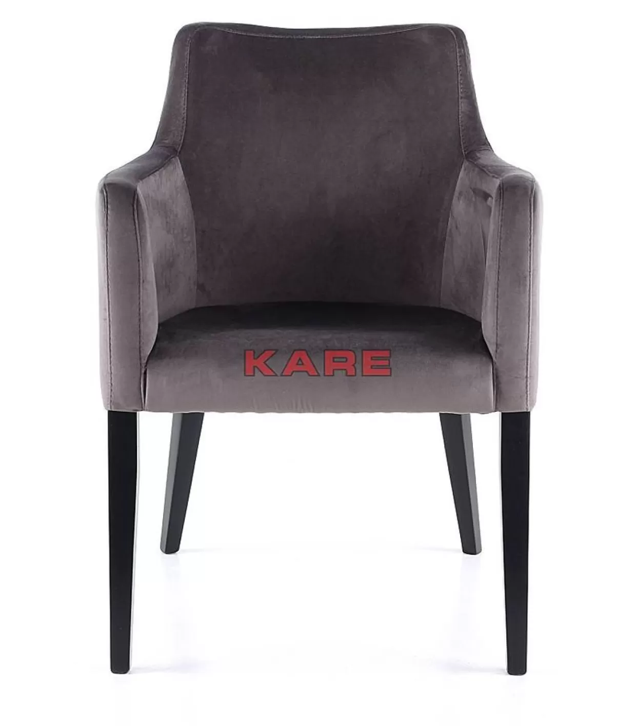 Poltrona Moderna in Velluto Grigio Antracite - Design Esclusivo KARE con Braccioli