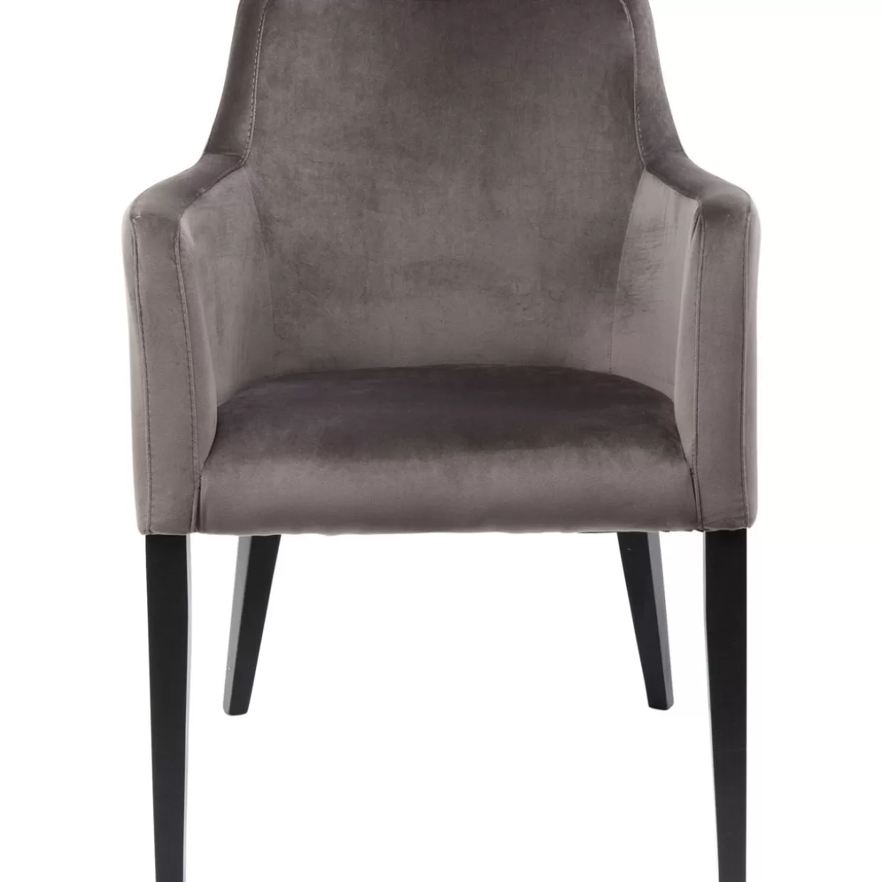 Poltrona Moderna in Velluto Grigio Antracite - Design Esclusivo KARE con Braccioli