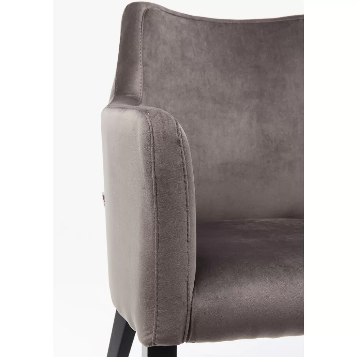 Poltrona Moderna in Velluto Grigio Antracite - Design Esclusivo KARE con Braccioli