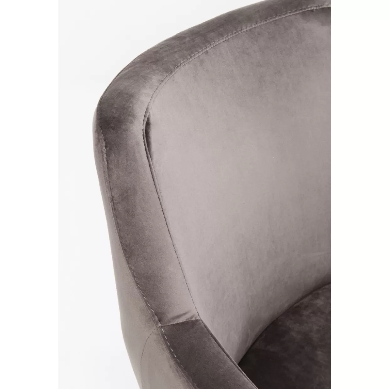 Poltrona Moderna in Velluto Grigio Antracite - Design Esclusivo KARE con Braccioli