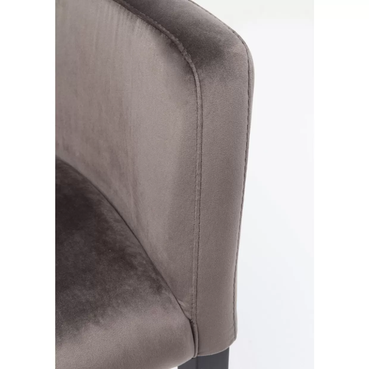 Poltrona Moderna in Velluto Grigio Antracite - Design Esclusivo KARE con Braccioli