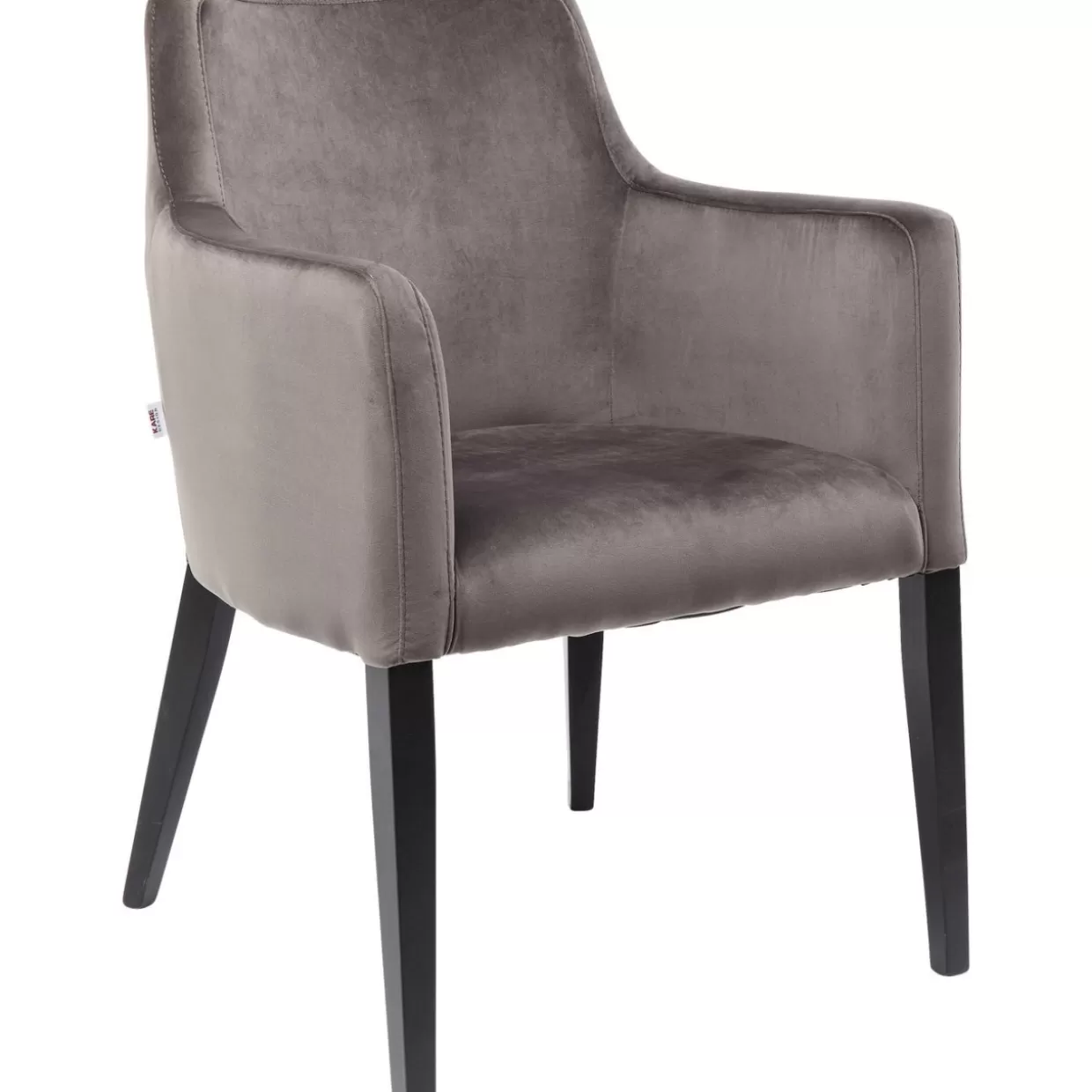 Poltrona Moderna in Velluto Grigio Antracite - Design Esclusivo KARE con Braccioli