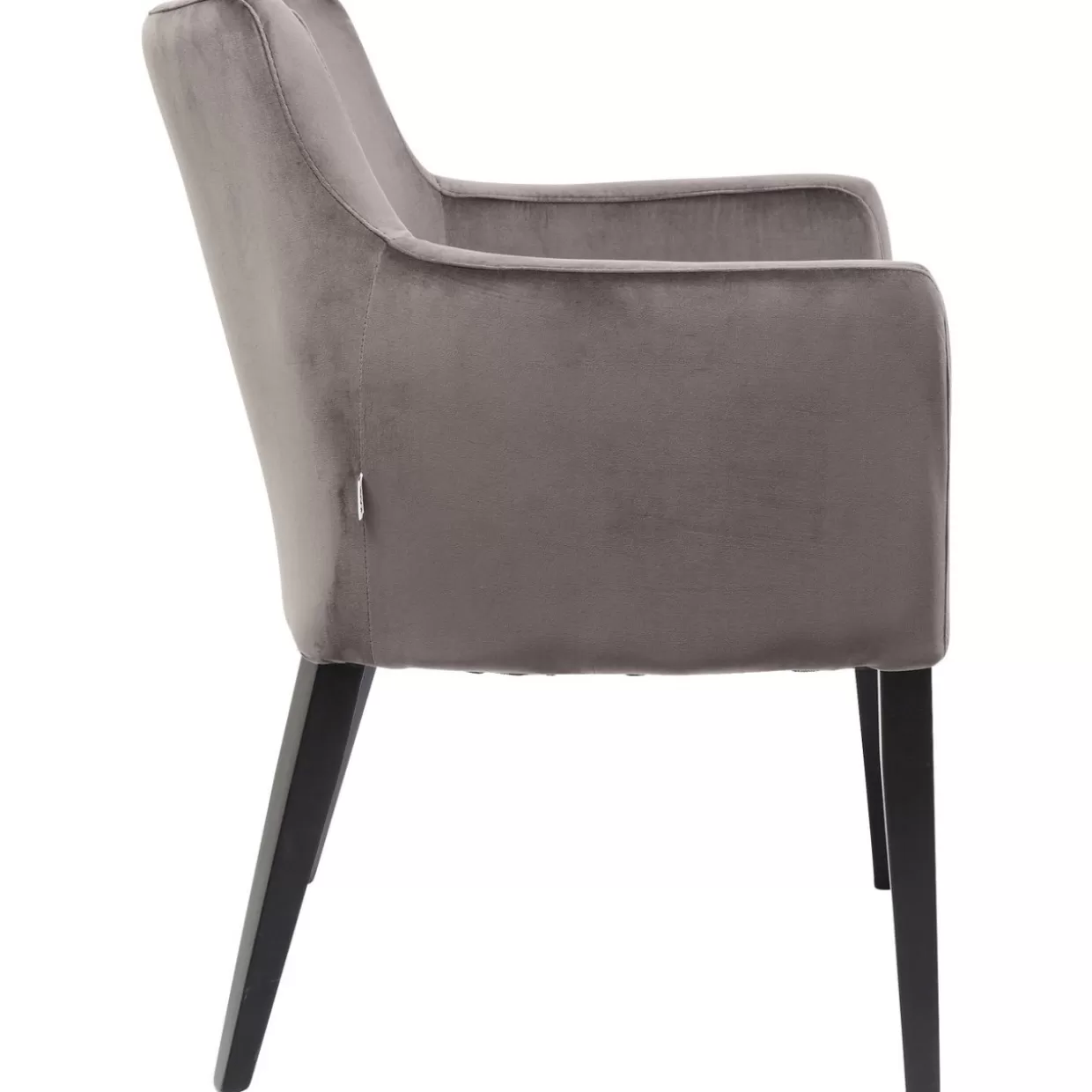 Poltrona Moderna in Velluto Grigio Antracite - Design Esclusivo KARE con Braccioli