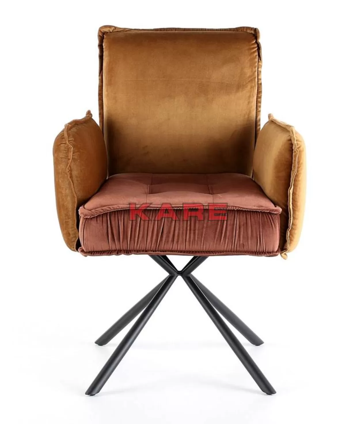 Chelsea: Poltrona Moderna con Braccioli in Finto Pelle Marrone Scuro by KARE Design