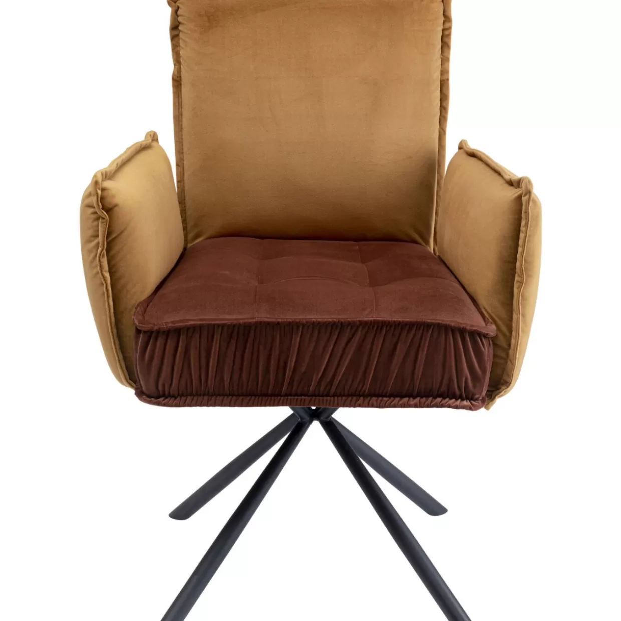 Chelsea: Poltrona Moderna con Braccioli in Finto Pelle Marrone Scuro by KARE Design