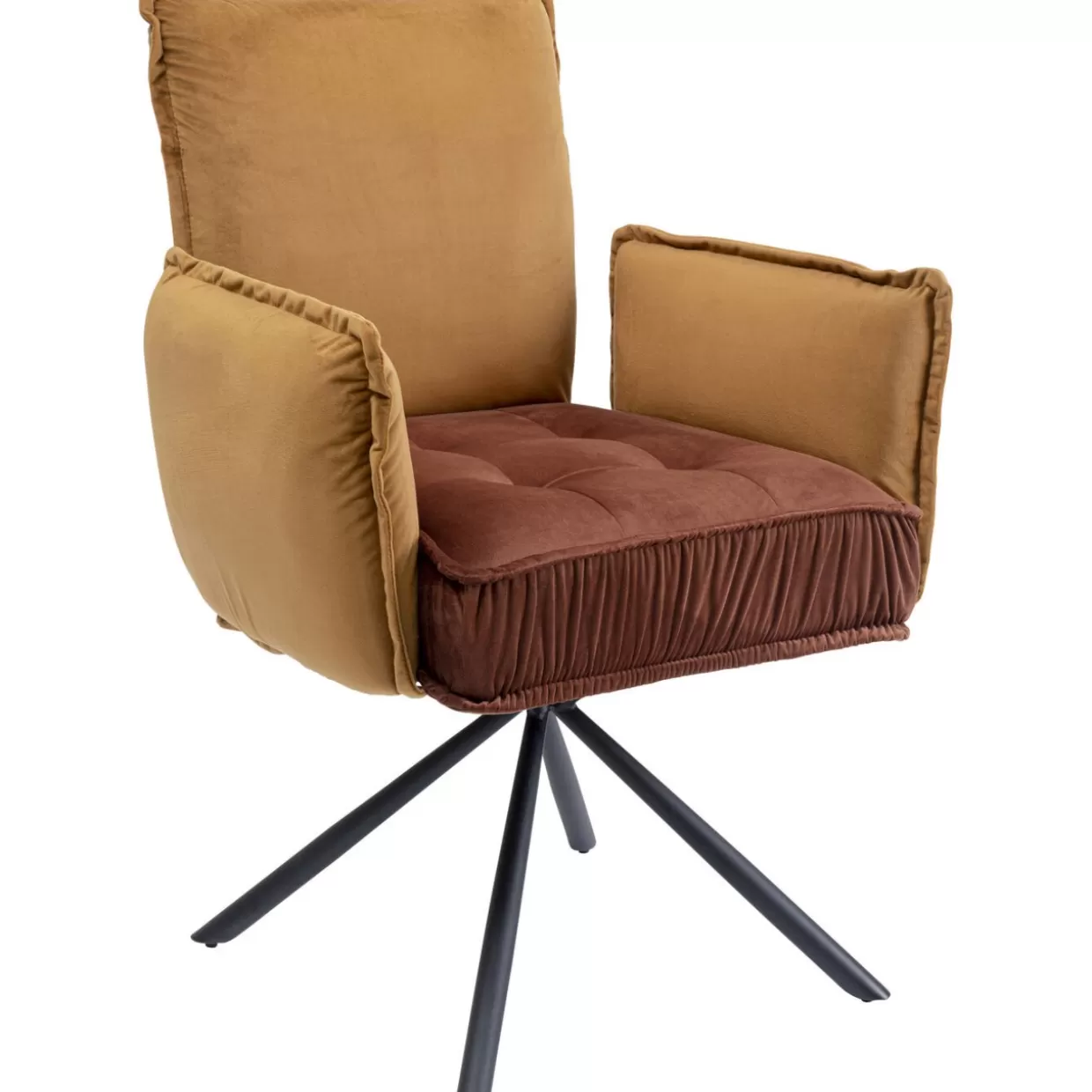 Chelsea: Poltrona Moderna con Braccioli in Finto Pelle Marrone Scuro by KARE Design