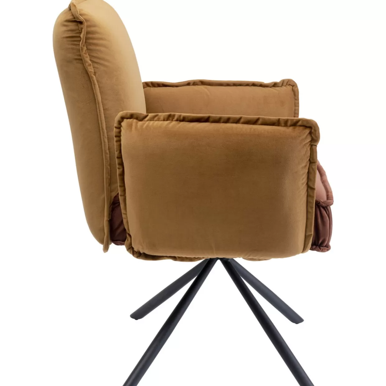 Chelsea: Poltrona Moderna con Braccioli in Finto Pelle Marrone Scuro by KARE Design