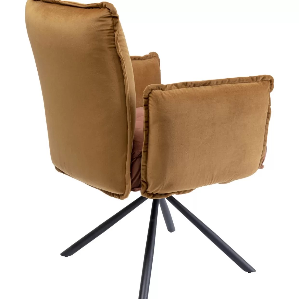 Chelsea: Poltrona Moderna con Braccioli in Finto Pelle Marrone Scuro by KARE Design
