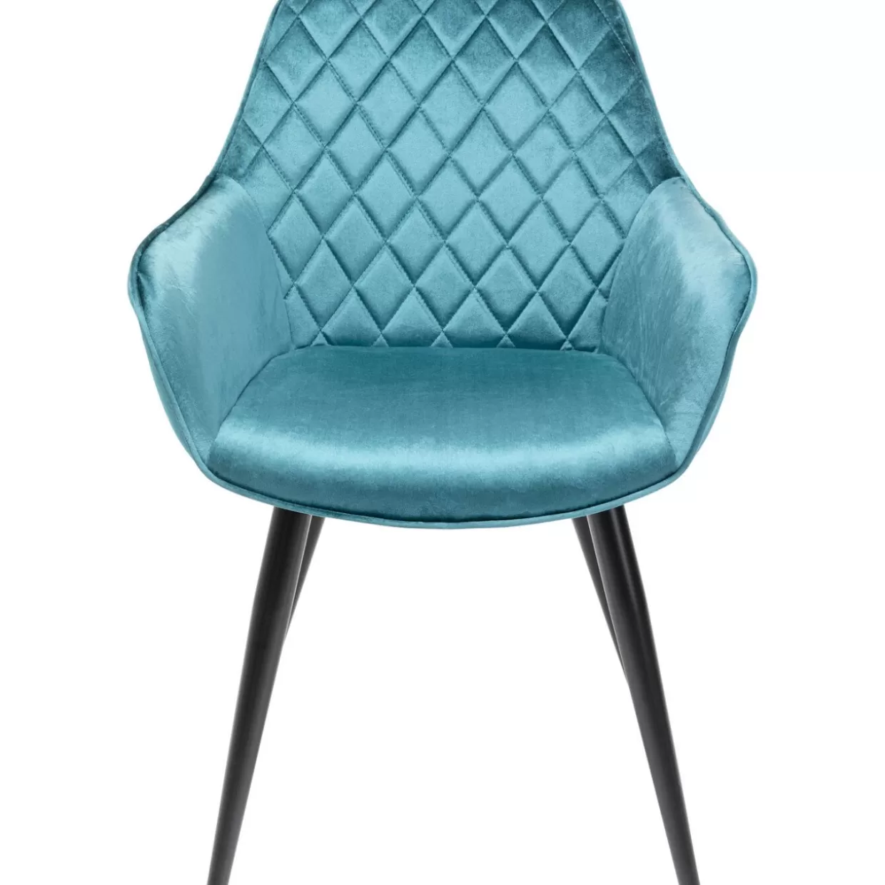 Poltrona Harry di KARE Design - Sedia con Braccioli in Tessuto Blu per Arredamento Contemporaneo