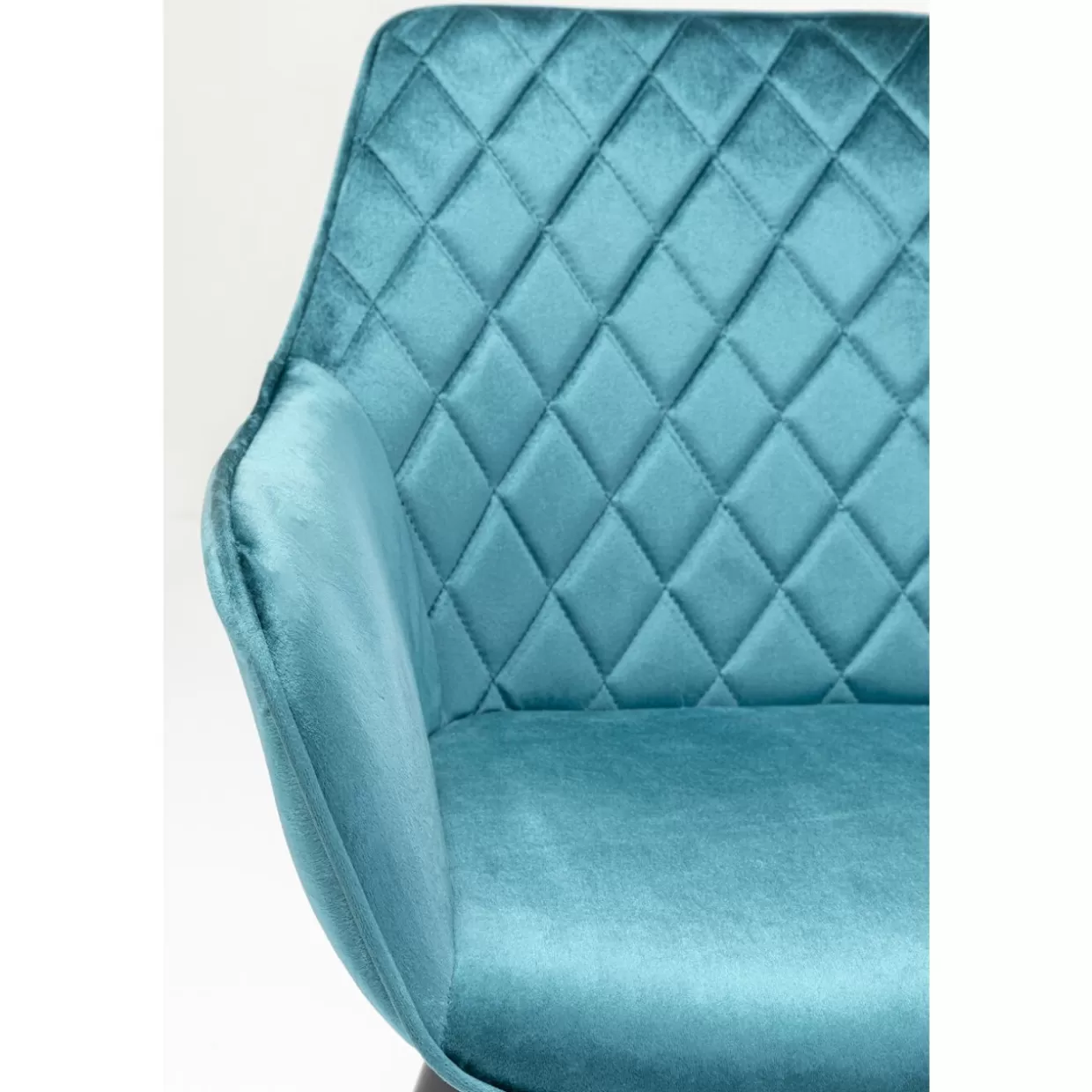 Poltrona Harry di KARE Design - Sedia con Braccioli in Tessuto Blu per Arredamento Contemporaneo