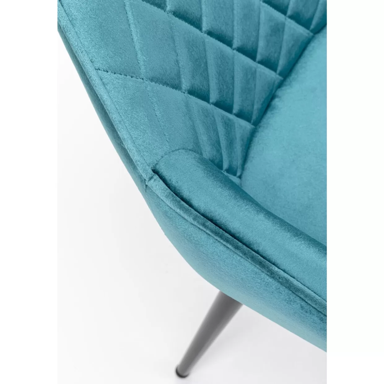 Poltrona Harry di KARE Design - Sedia con Braccioli in Tessuto Blu per Arredamento Contemporaneo