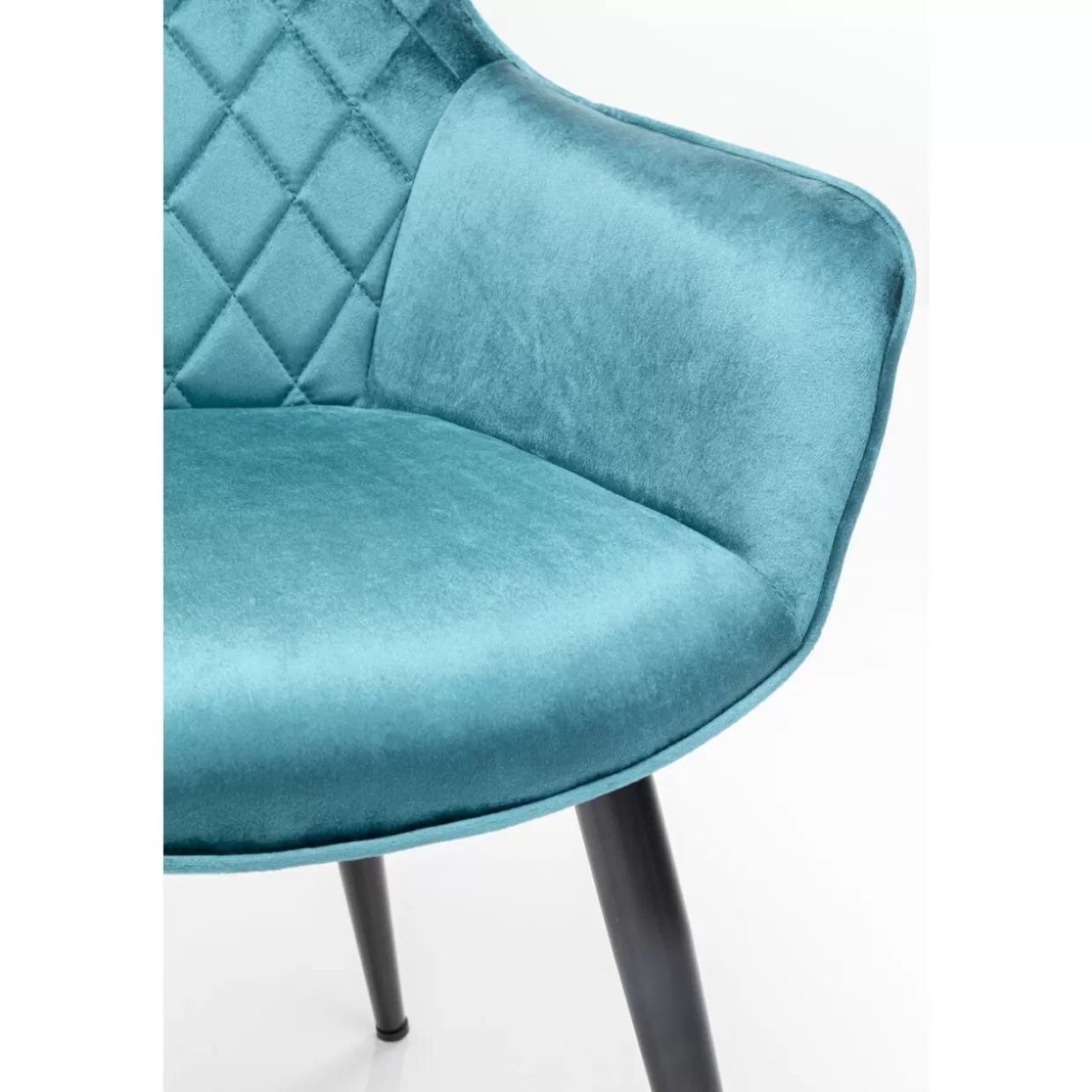 Poltrona Harry di KARE Design - Sedia con Braccioli in Tessuto Blu per Arredamento Contemporaneo