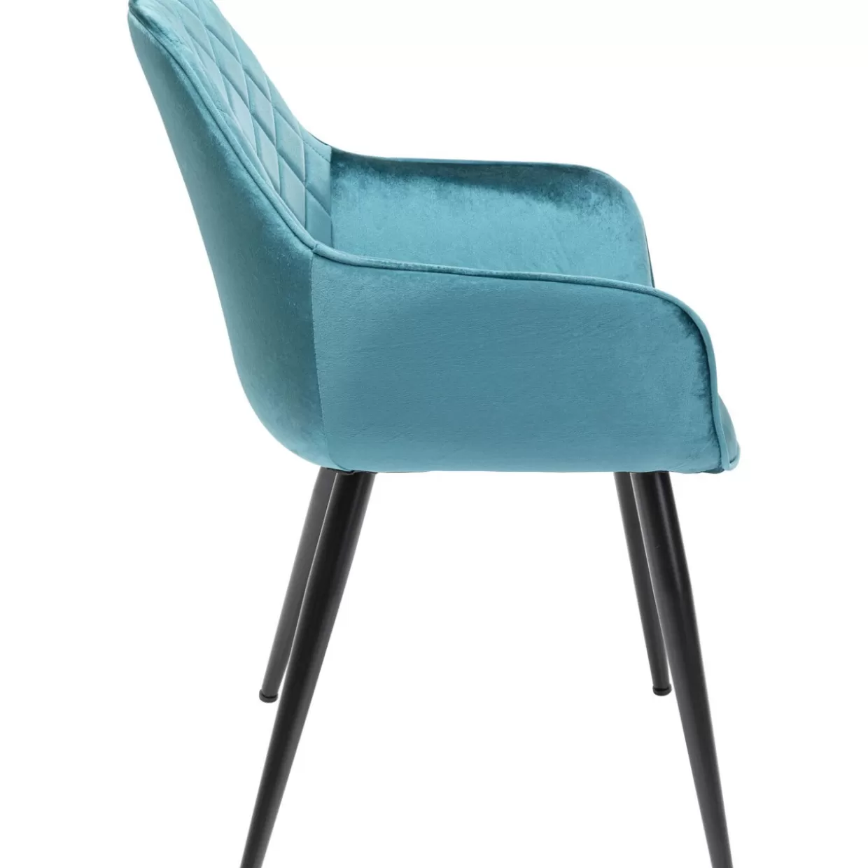 Poltrona Harry di KARE Design - Sedia con Braccioli in Tessuto Blu per Arredamento Contemporaneo