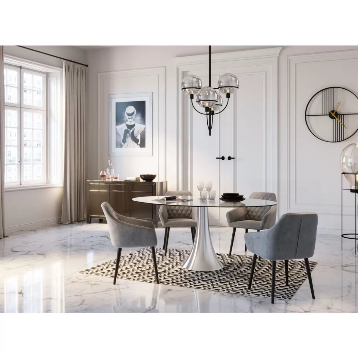 KARE by Design - Poltrona Accogliente Kayla con Braccioli in Grigio Antracite