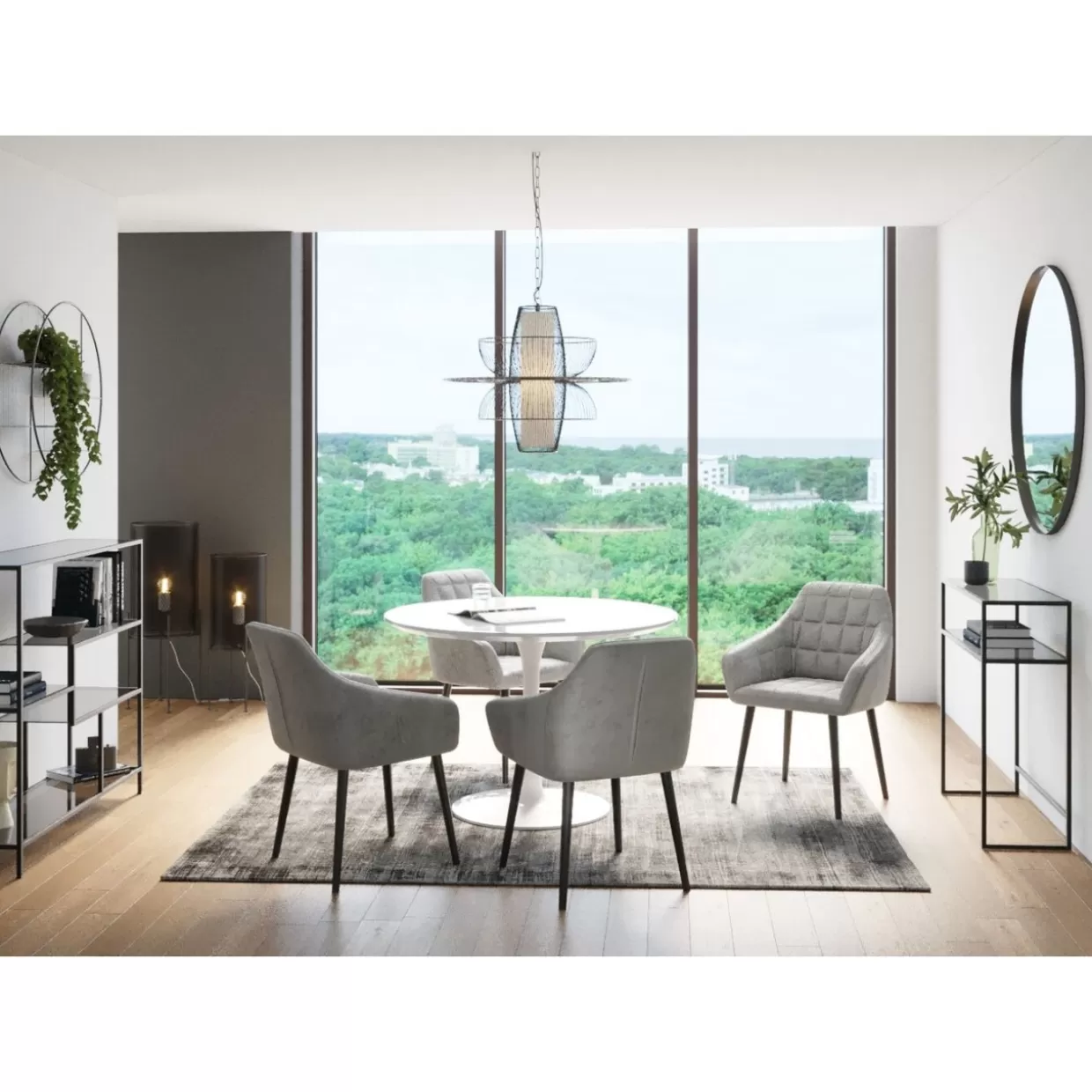 KARE DESIGN | Poltrona Kira con Braccioli in Tonalità Grigio Perla - Linea Contemporanea