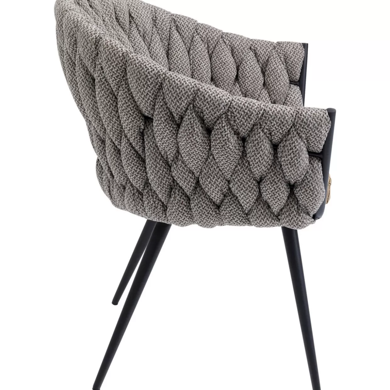 KARE Design - Poltrona Con Braccioli in Tweed a Nodi, Stile Contemporaneo con Rivestimento Strutturato