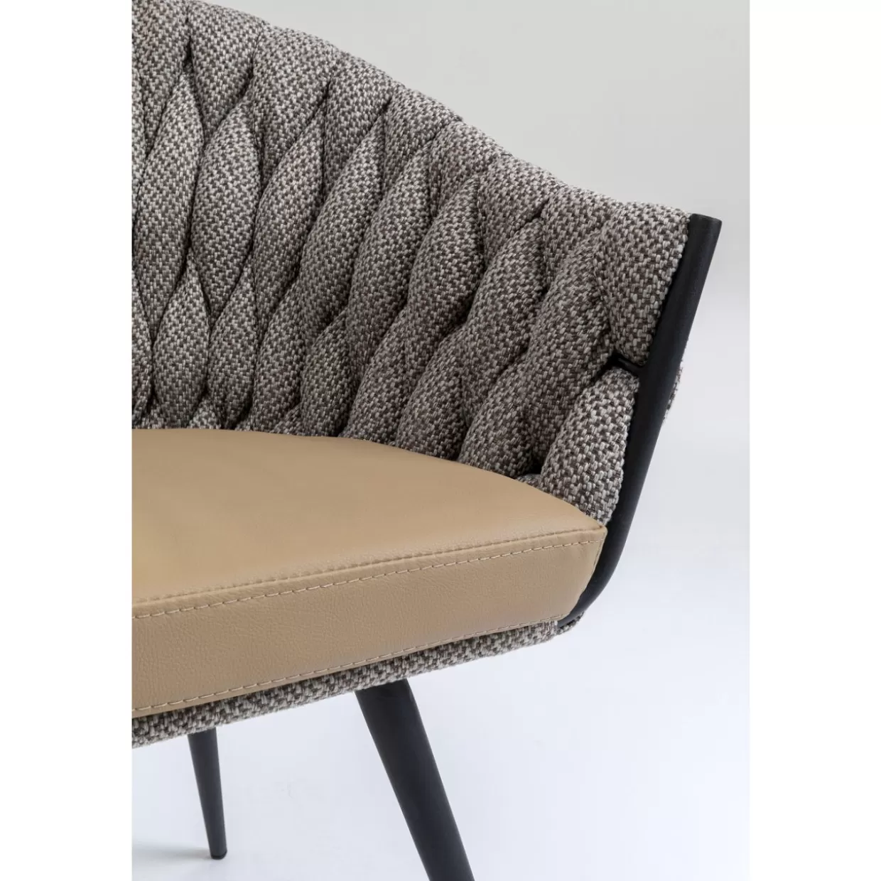 KARE Design - Poltrona Con Braccioli in Tweed a Nodi, Stile Contemporaneo con Rivestimento Strutturato