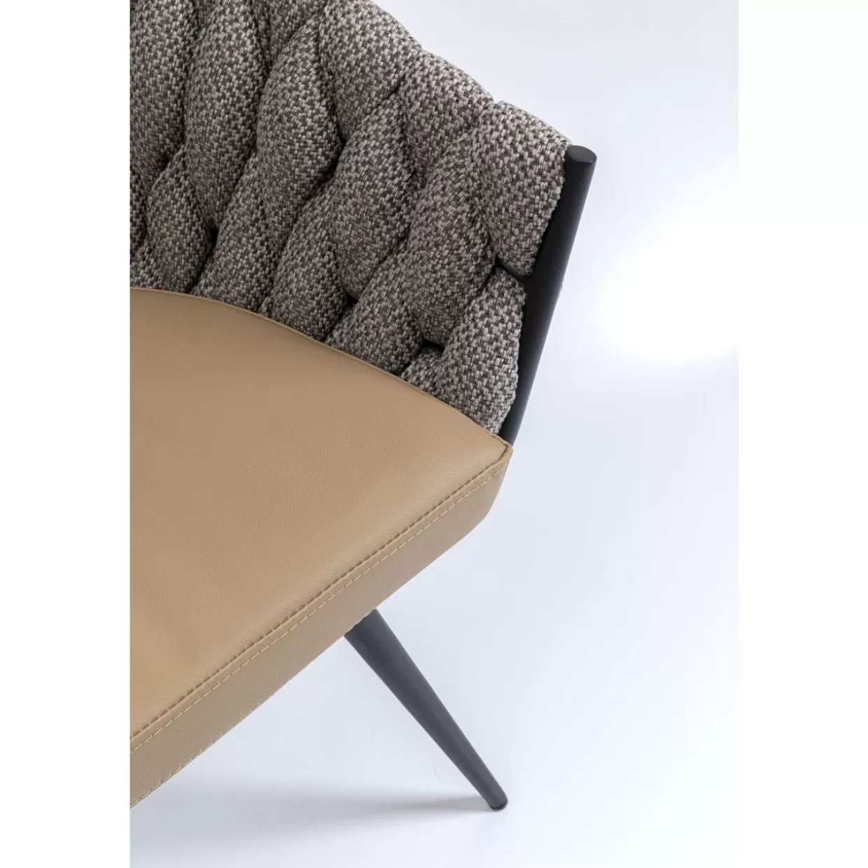KARE Design - Poltrona Con Braccioli in Tweed a Nodi, Stile Contemporaneo con Rivestimento Strutturato