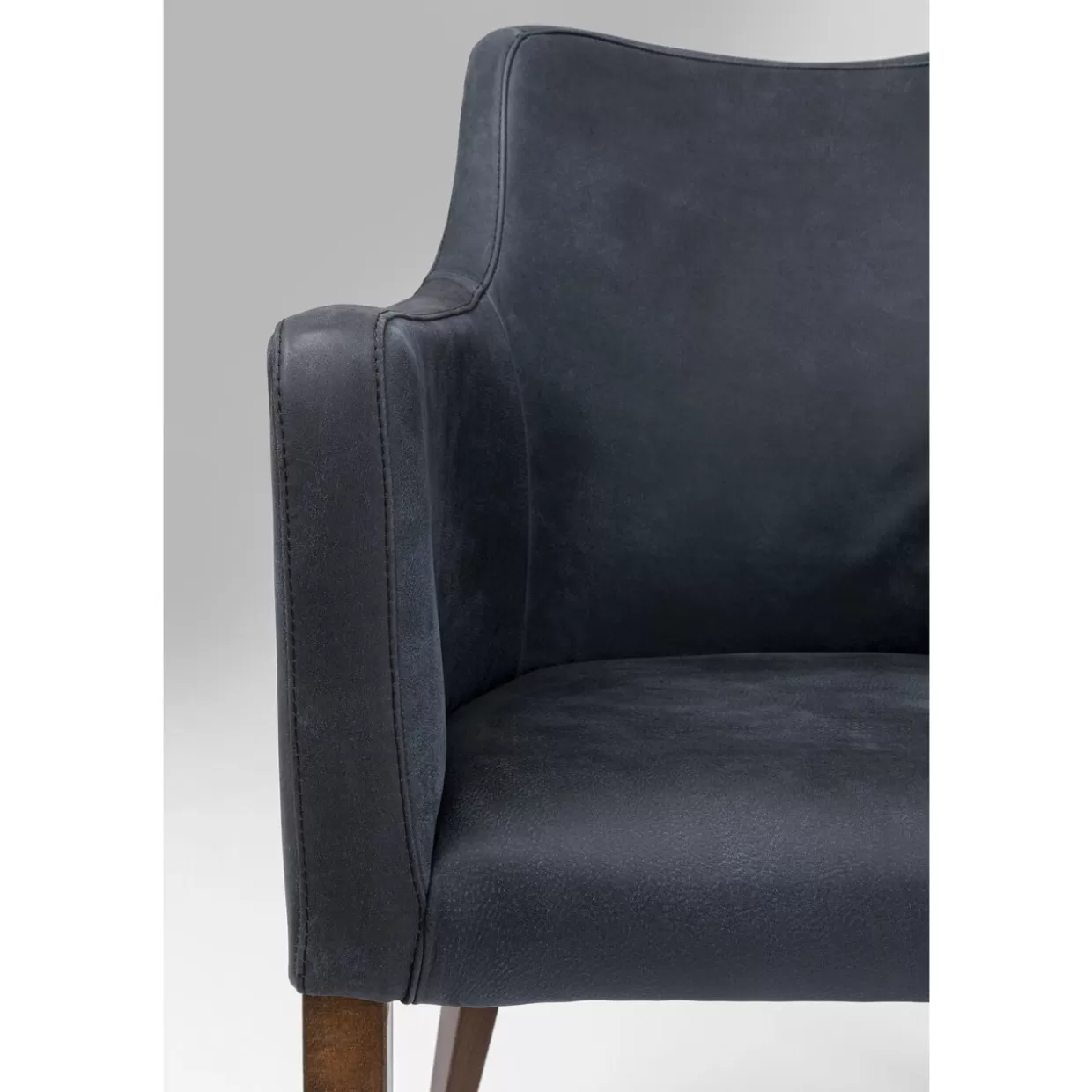 Poltrona con braccioli in pelle antracite - Design elegante KARE per ambienti contemporanei