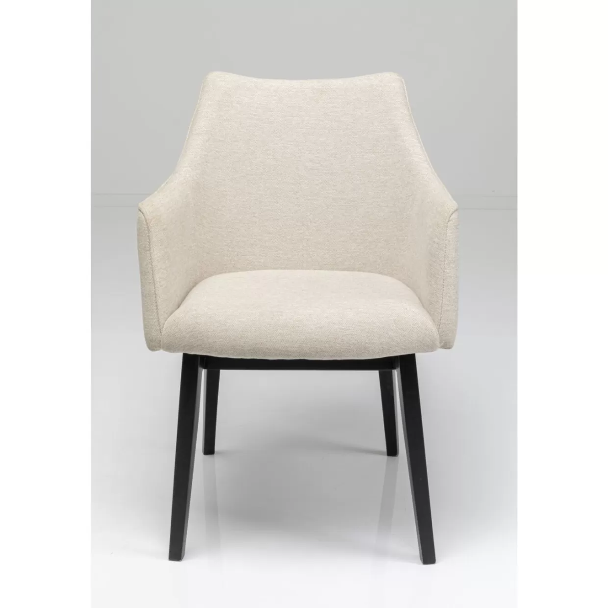 KARE Arredamenti - Poltrona Modino in tessuto crema, elegante e confortevole con braccioli