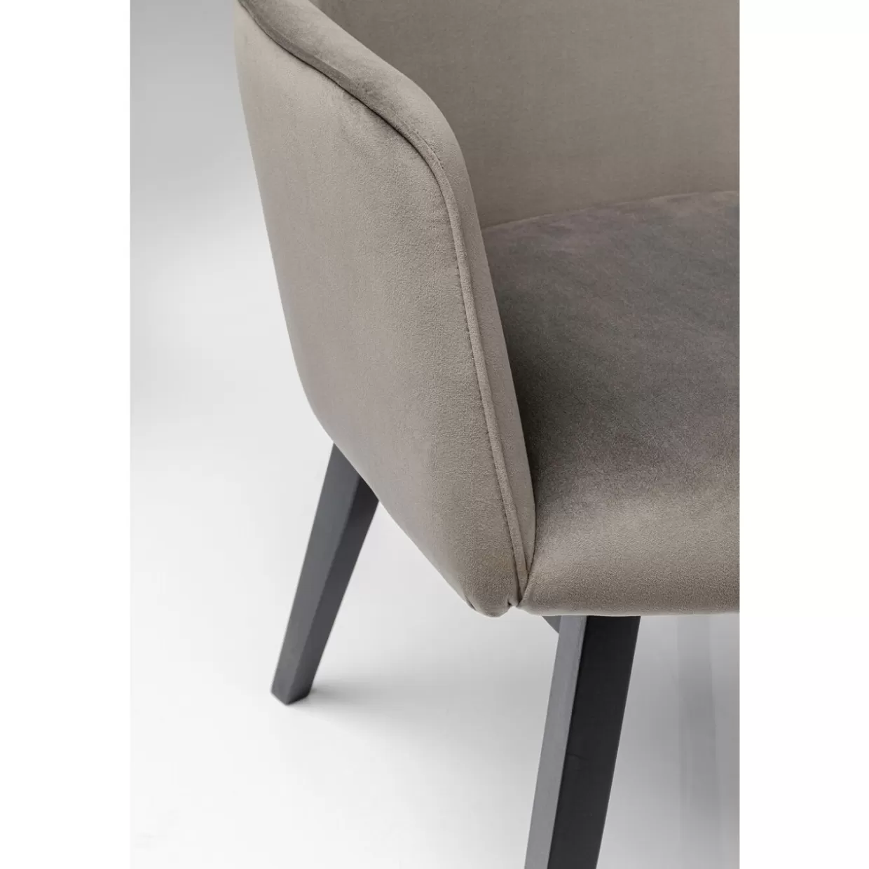 Poltrona Modino in Velluto Grigio Antracite - Design Contemporaneo con Braccioli KARE