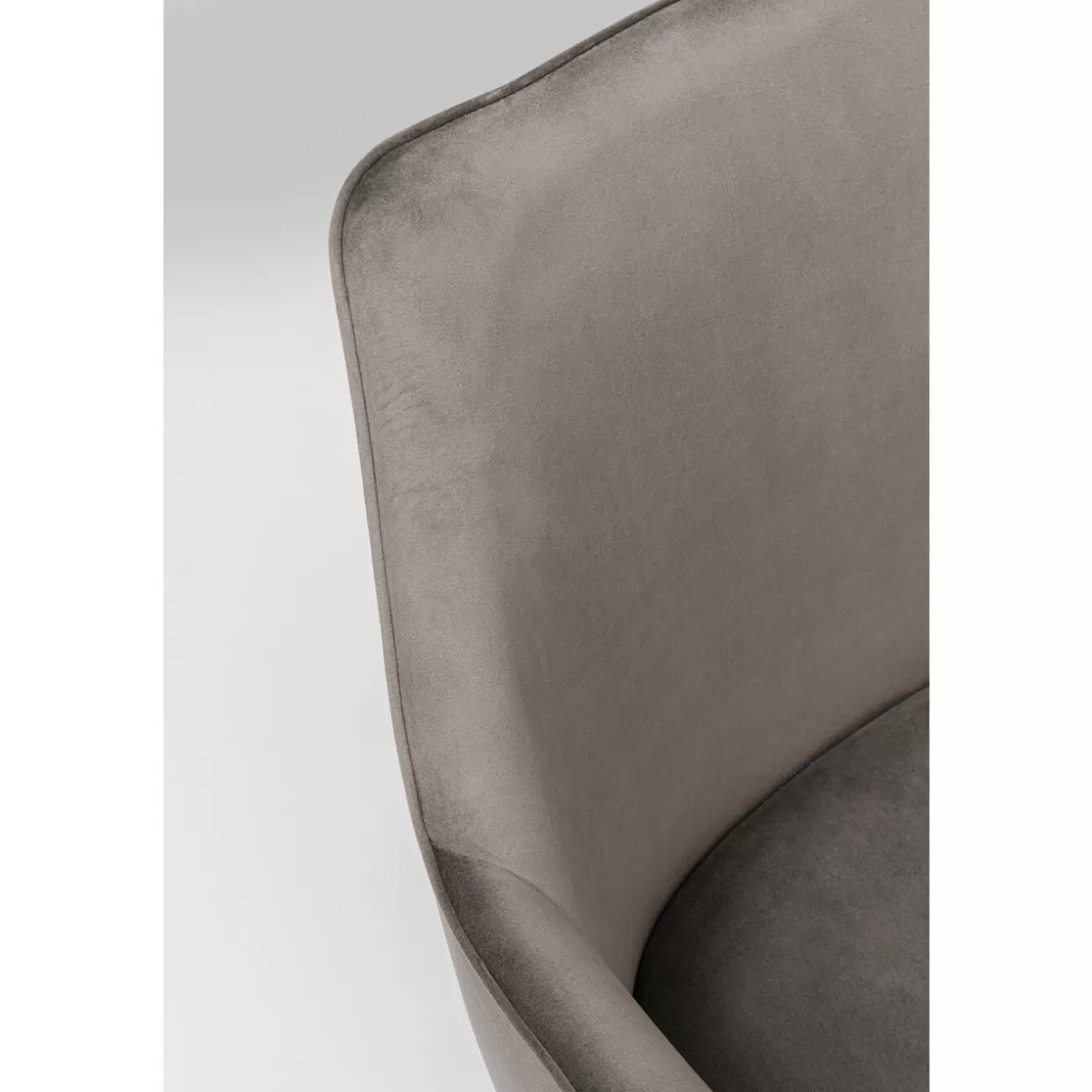 Poltrona Modino in Velluto Grigio Antracite - Design Contemporaneo con Braccioli KARE