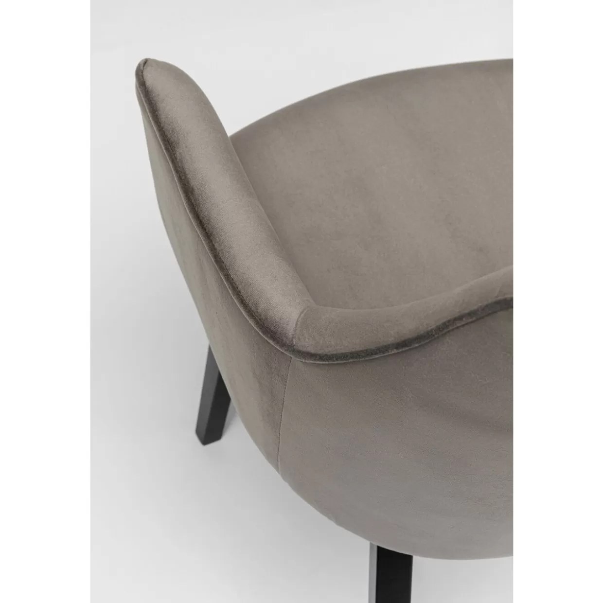 Poltrona Modino in Velluto Grigio Antracite - Design Contemporaneo con Braccioli KARE