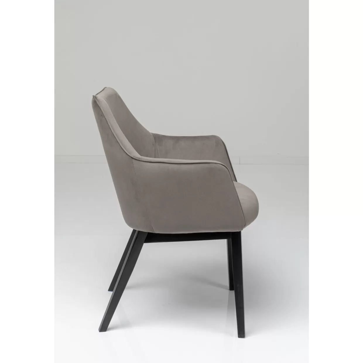Poltrona Modino in Velluto Grigio Antracite - Design Contemporaneo con Braccioli KARE
