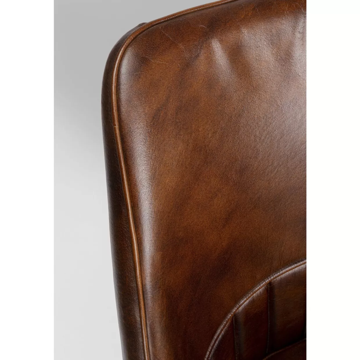 Poltrona Rumba in Pelle Marrone con Design Accogliente - KARE Collection per Arredamento Moderno