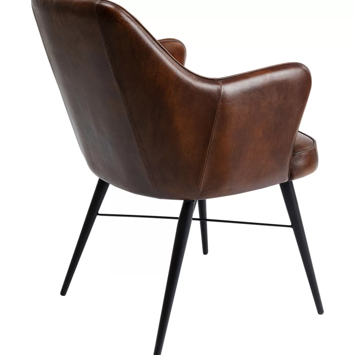 Poltrona Rumba in Pelle Marrone con Design Accogliente - KARE Collection per Arredamento Moderno