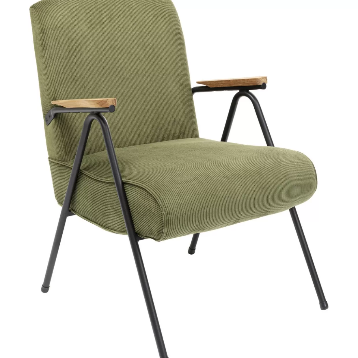 Poltrona Ryan Verde Muschio con Design Contemporaneo | Sedia con Braccioli KARE Collection - Rivestimento in Tessuto Confortevole per Soggiorno Moderno