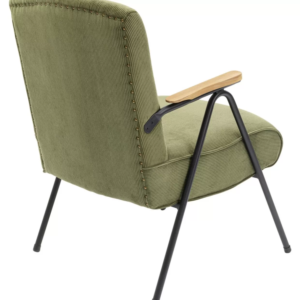 Poltrona Ryan Verde Muschio con Design Contemporaneo | Sedia con Braccioli KARE Collection - Rivestimento in Tessuto Confortevole per Soggiorno Moderno