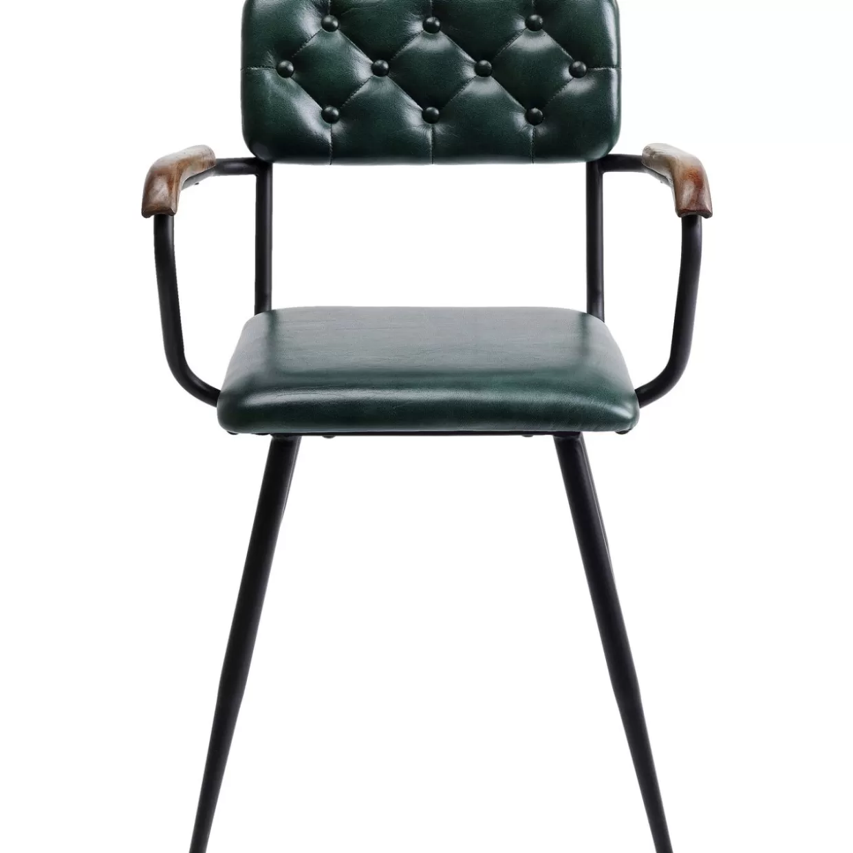 Sedia con Braccioli Modello Salsa - Pelle Elegante Verde Scuro | Design Esclusivo KARE