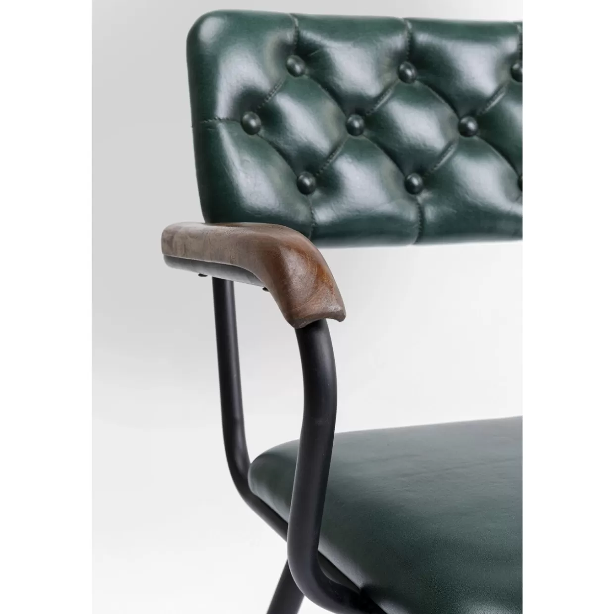 Sedia con Braccioli Modello Salsa - Pelle Elegante Verde Scuro | Design Esclusivo KARE