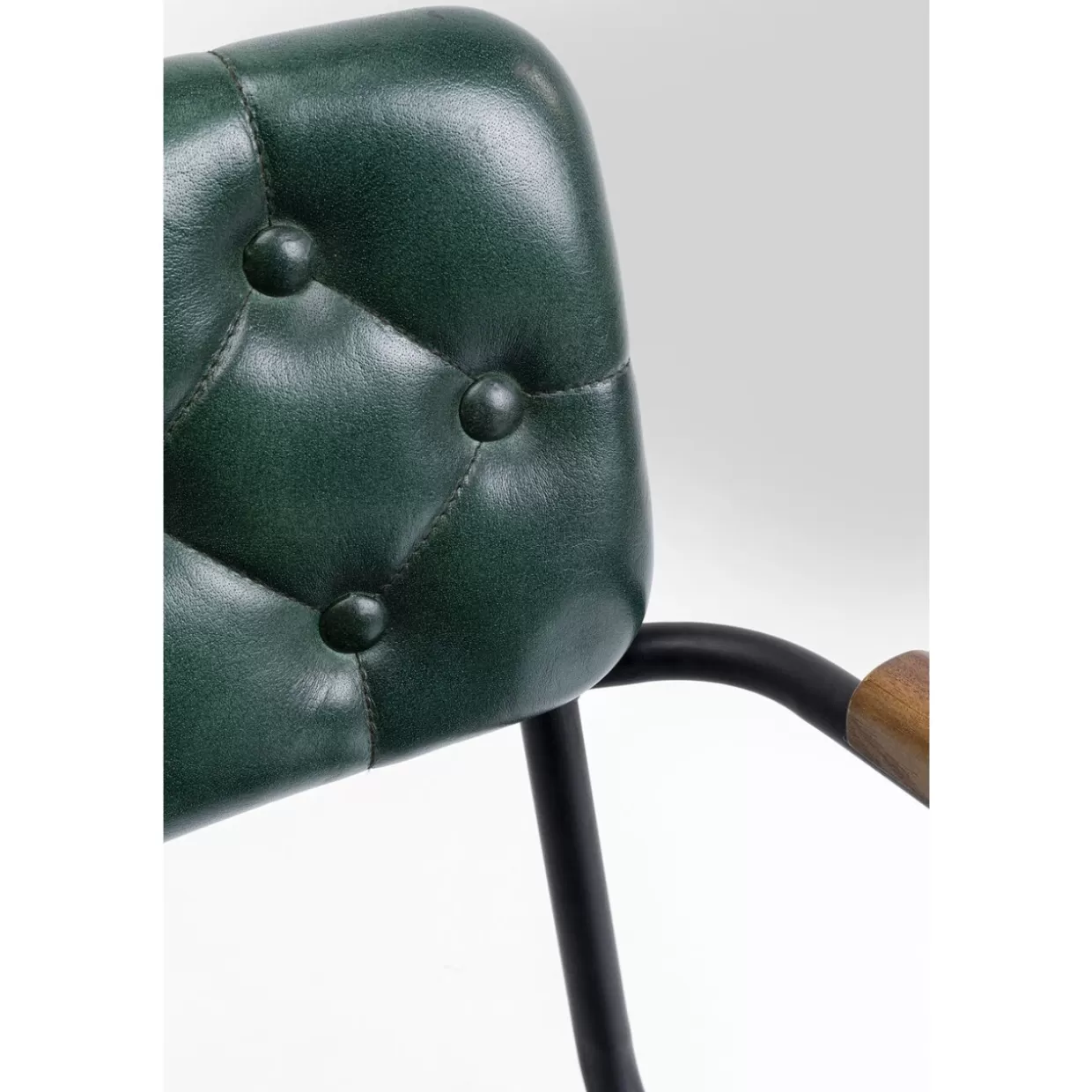 Sedia con Braccioli Modello Salsa - Pelle Elegante Verde Scuro | Design Esclusivo KARE