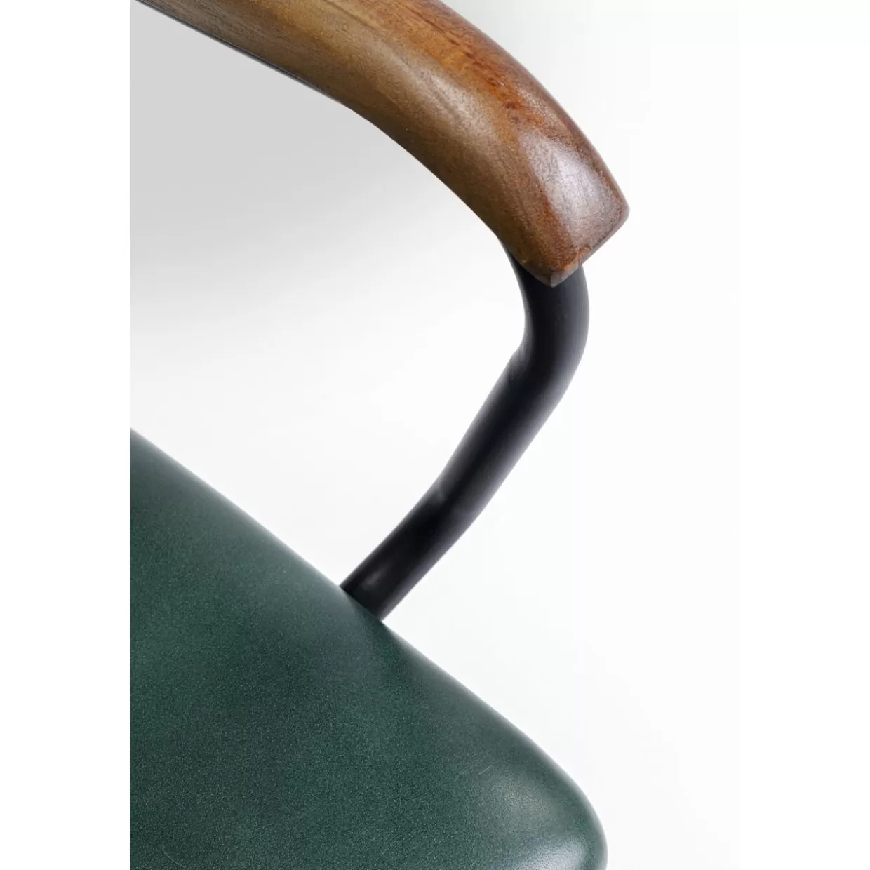 Sedia con Braccioli Modello Salsa - Pelle Elegante Verde Scuro | Design Esclusivo KARE